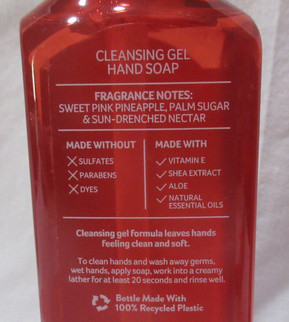 Bath & Body Works Cleansing Gel Hand Soap Lot Set of 2 PINK PINEAPPLE SUNRISE