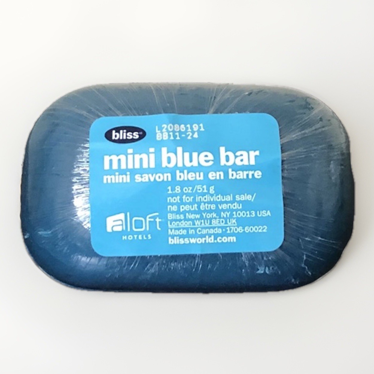 2- BLISS Mini Blue Massage Bar Soap Wrapped 1.8 oz / 51g RARE Discontinued