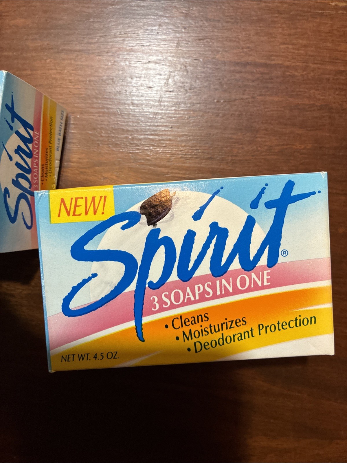 Lot Of 3 Vintage SPIRIT Bar Soap Blue Bath Size 4.5 Oz