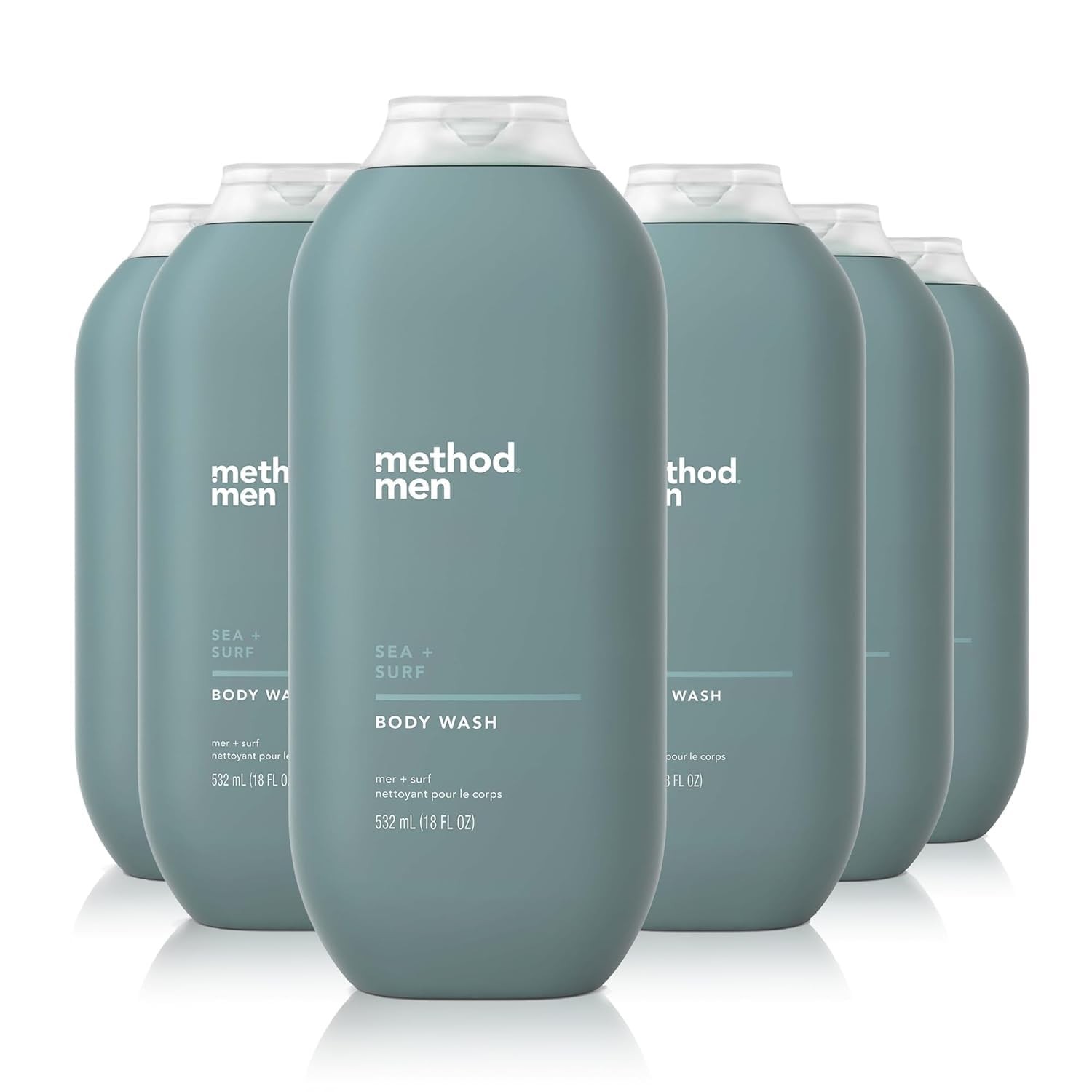 Method men’s Body Wash, Sea + Surf – 18 Fl Oz (Pack of 6), +