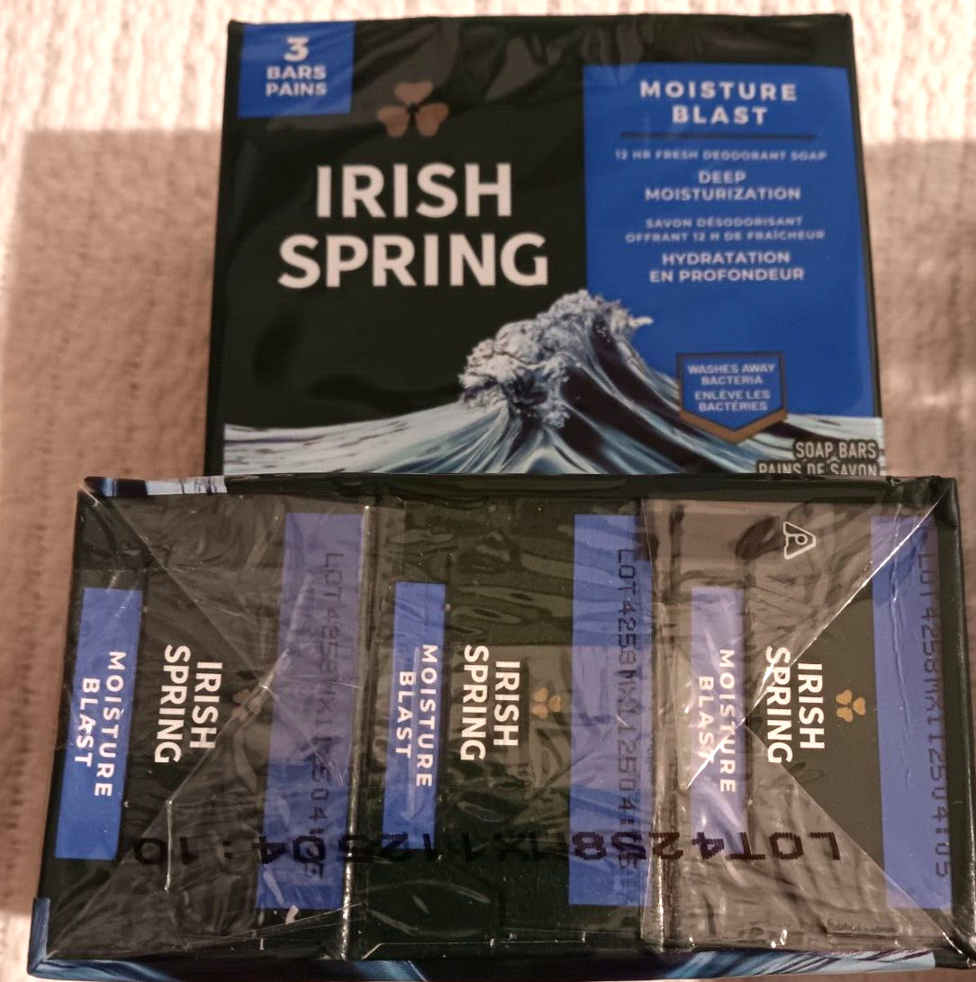 Irish Spring Deodorant Bar Soap Original Lot of 8 Pks 3.75 oz 24 Bars Total