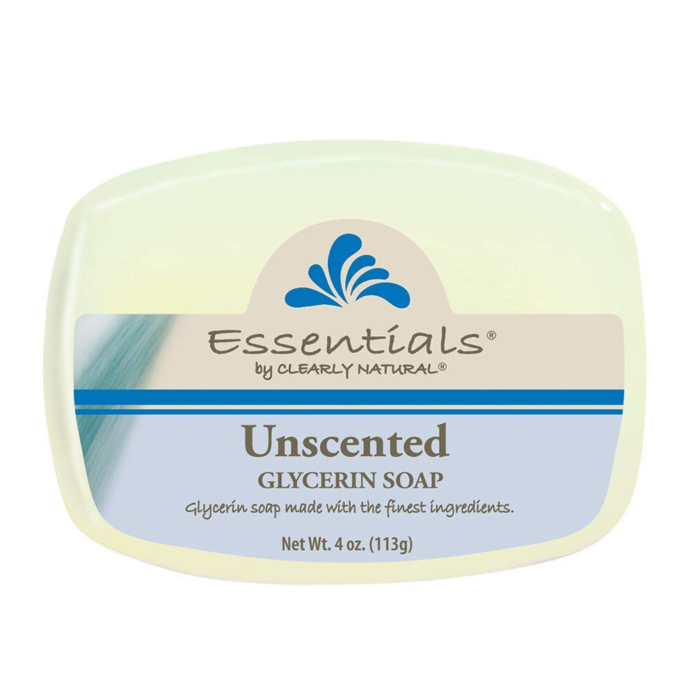 Essentials Glycerin Bar Soap, Unscented, 4 Ounce, Pack of 12 (Packaging May Vary