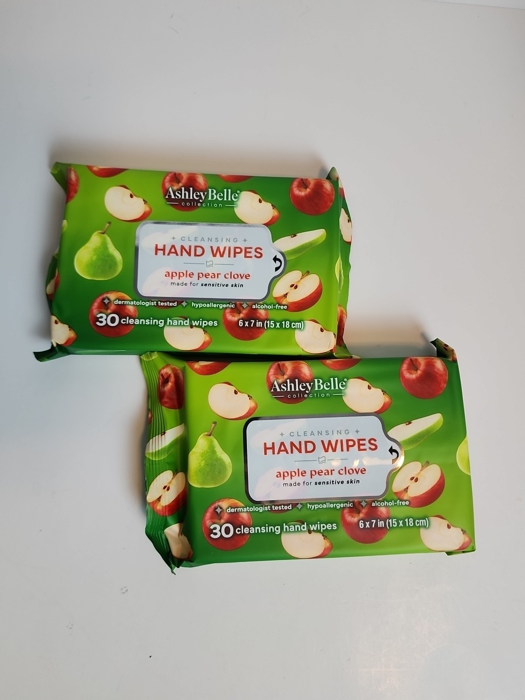 Ashley Belle Hand Wipes Apple Pear Clove 60 Total Lot Of 2 New