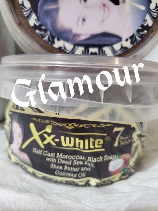XX-WHITE H-C moroccan black soap with dead sea salt, shea butter & oil 400gx1