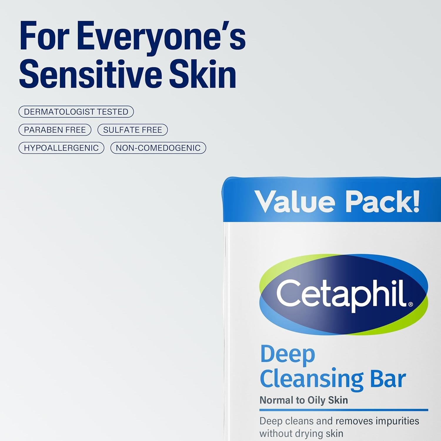Daily Use Soap-Free Cleansing Bars – Hypoallergenic & Non-Comedogenic, Pack of 3