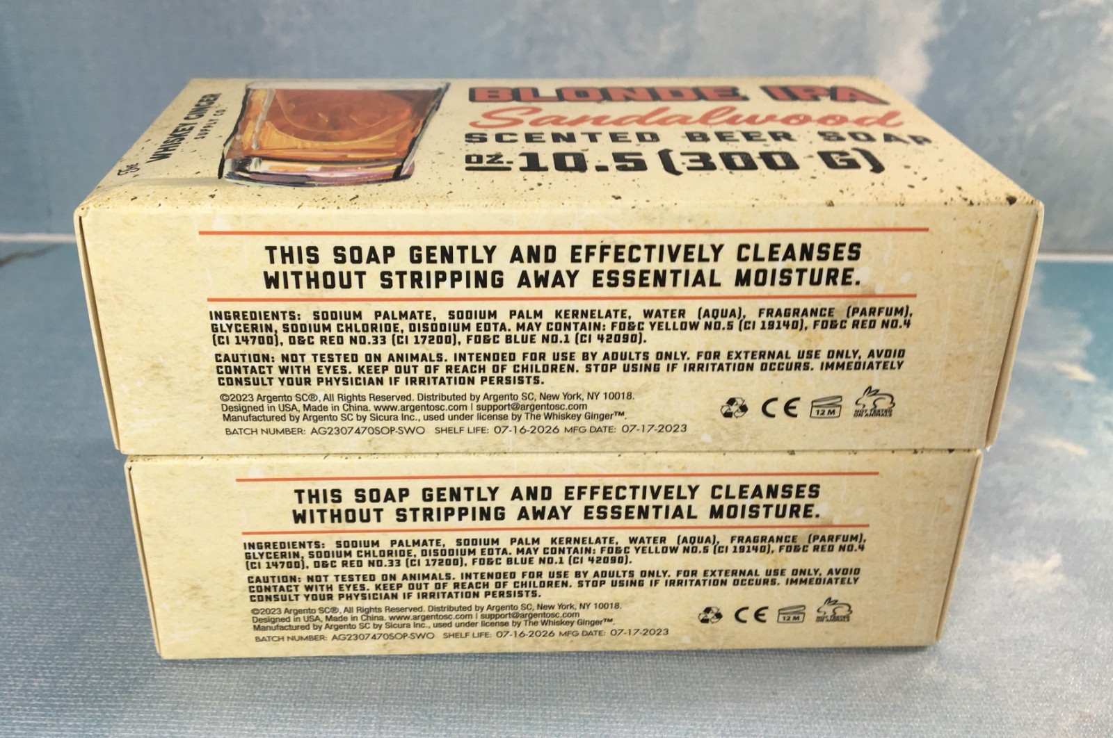 The Whiskey Ginger Co. Sandalwood Beer Soap, 2 Pack, 10.5 oz (300 g) Each