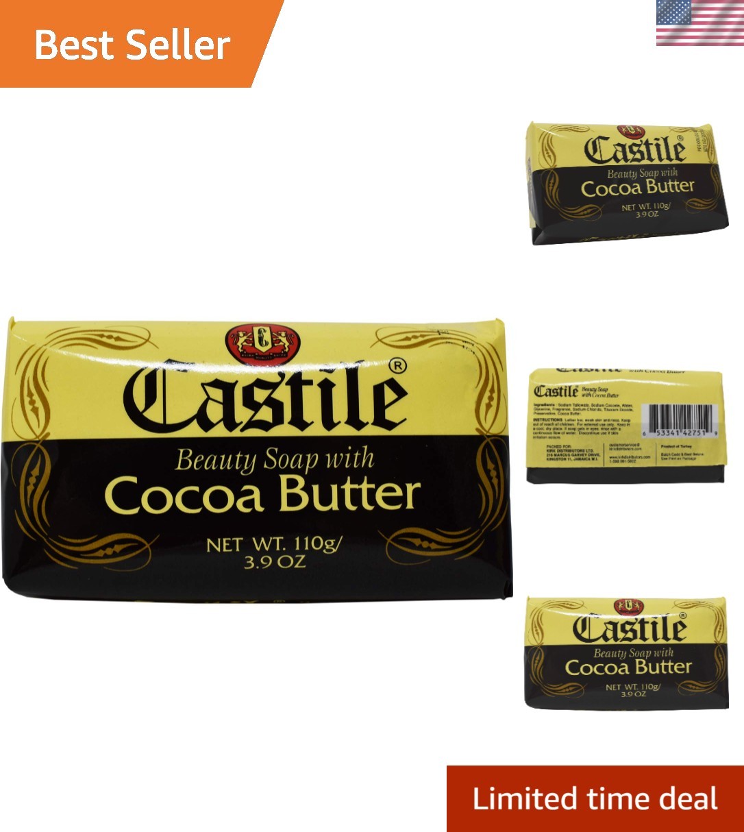 Moisturizing Cocoa Butter Soap 3.9 oz – Whole Body Care with Chocolate Aroma