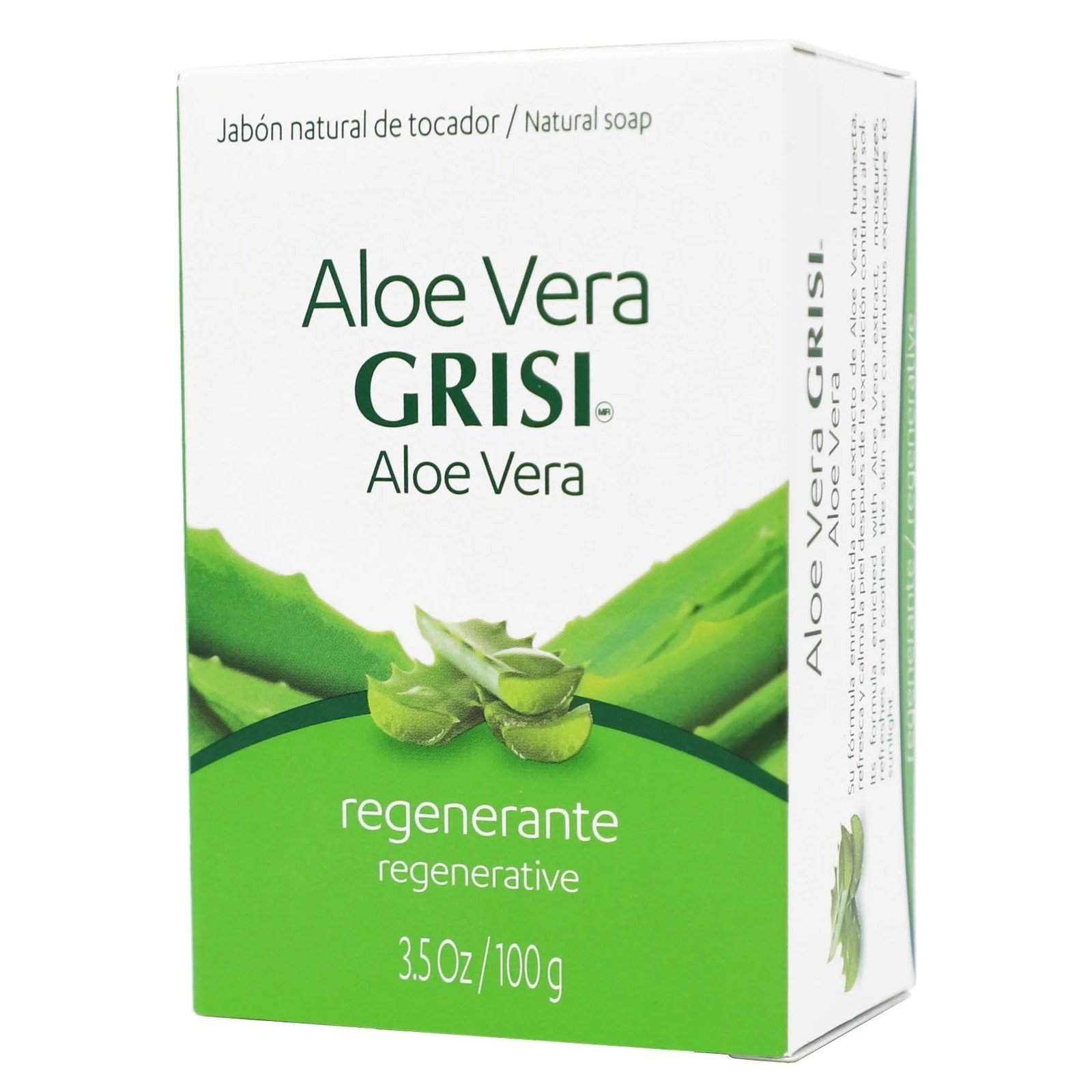 Grisi Aloe Vera Soap Bar, Soothing and Refreshing, 3.5 oz Pack of 12