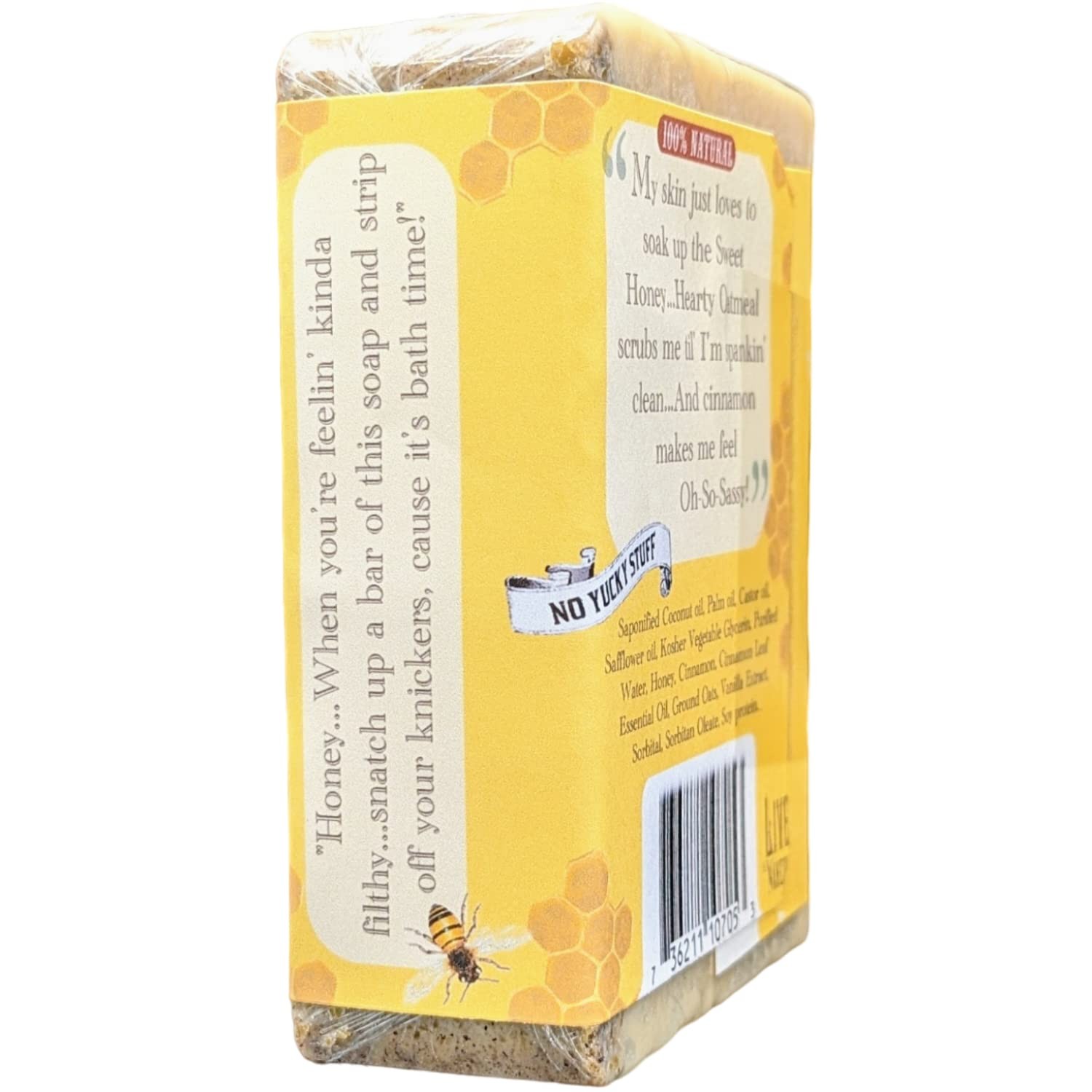 Sassy Honey Oatmeal all natural glycerin BAR SOAP Cinnamon Oats Vanilla