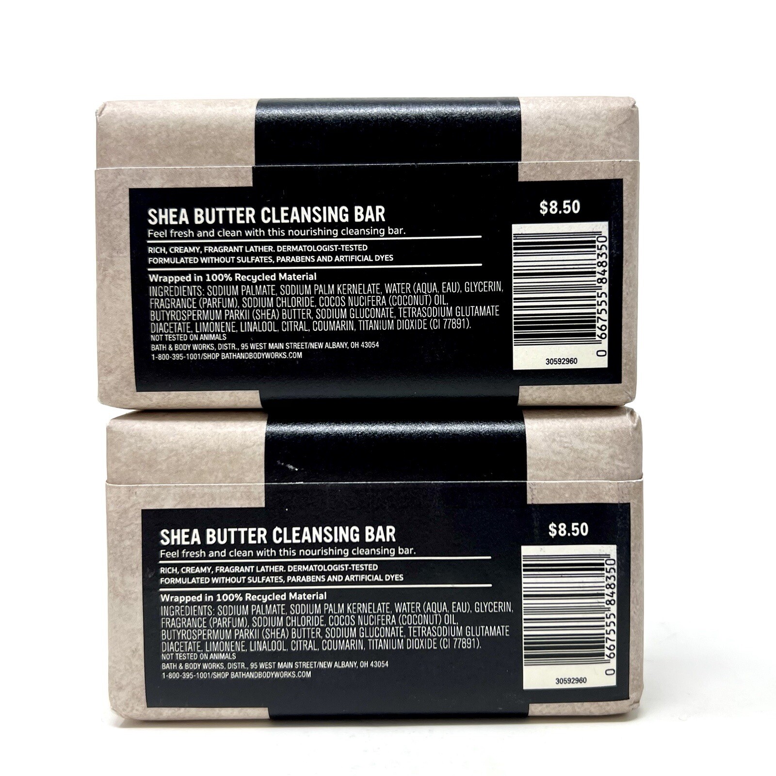 2 Bath & Body Works Stone Shea Butter Cleansing Bars Men’s Collection 5 Oz Each