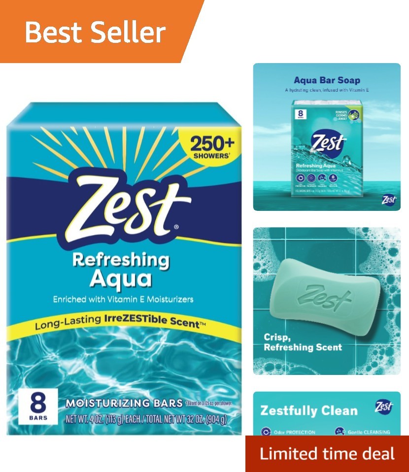 8-Pack Aqua Bar Soap – Detoxifying & Moisturizing 4oz Bars for All Skin Types