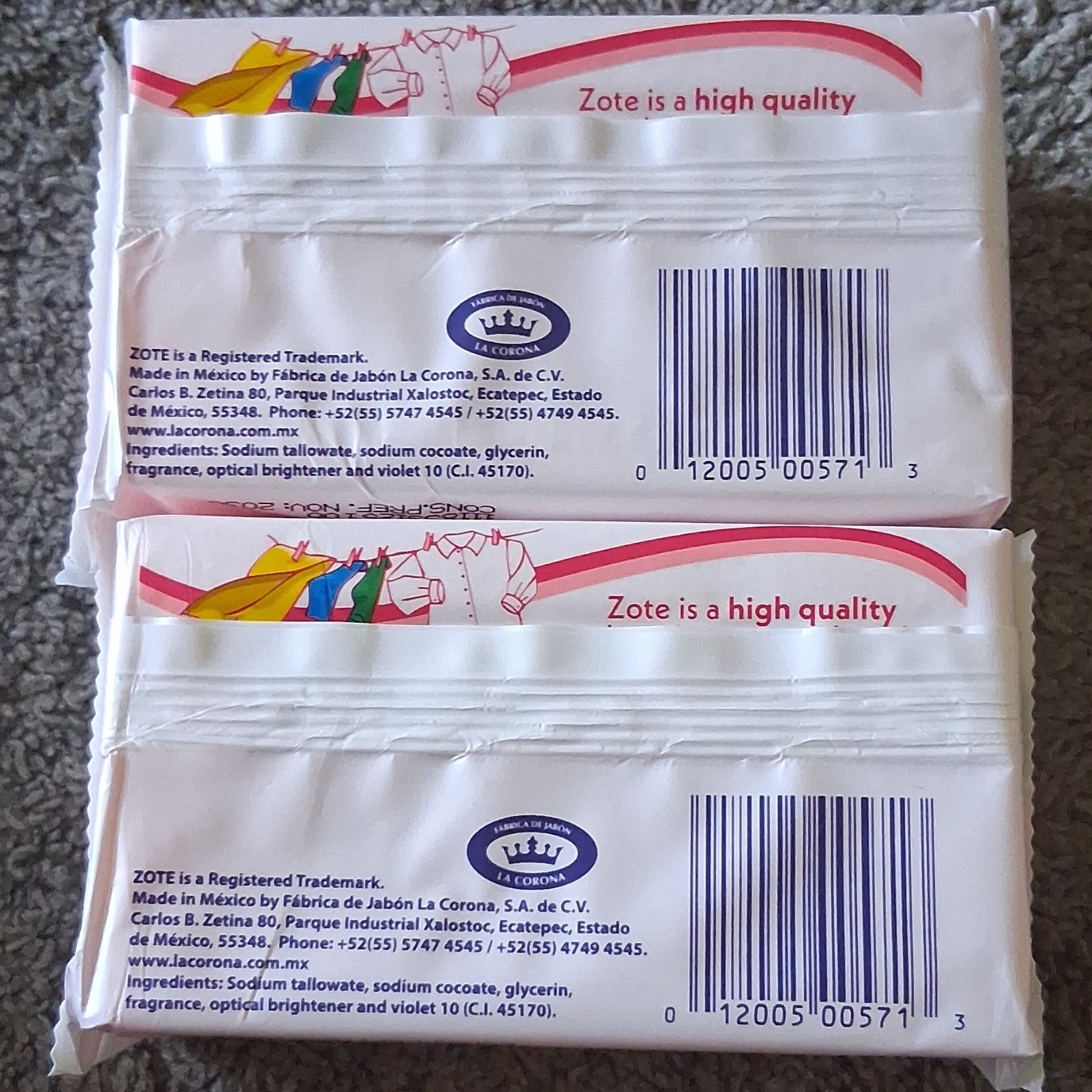 Zote Pink Body Bar Soap 14.1 oz (400 g) Rectangular for Body & Hands