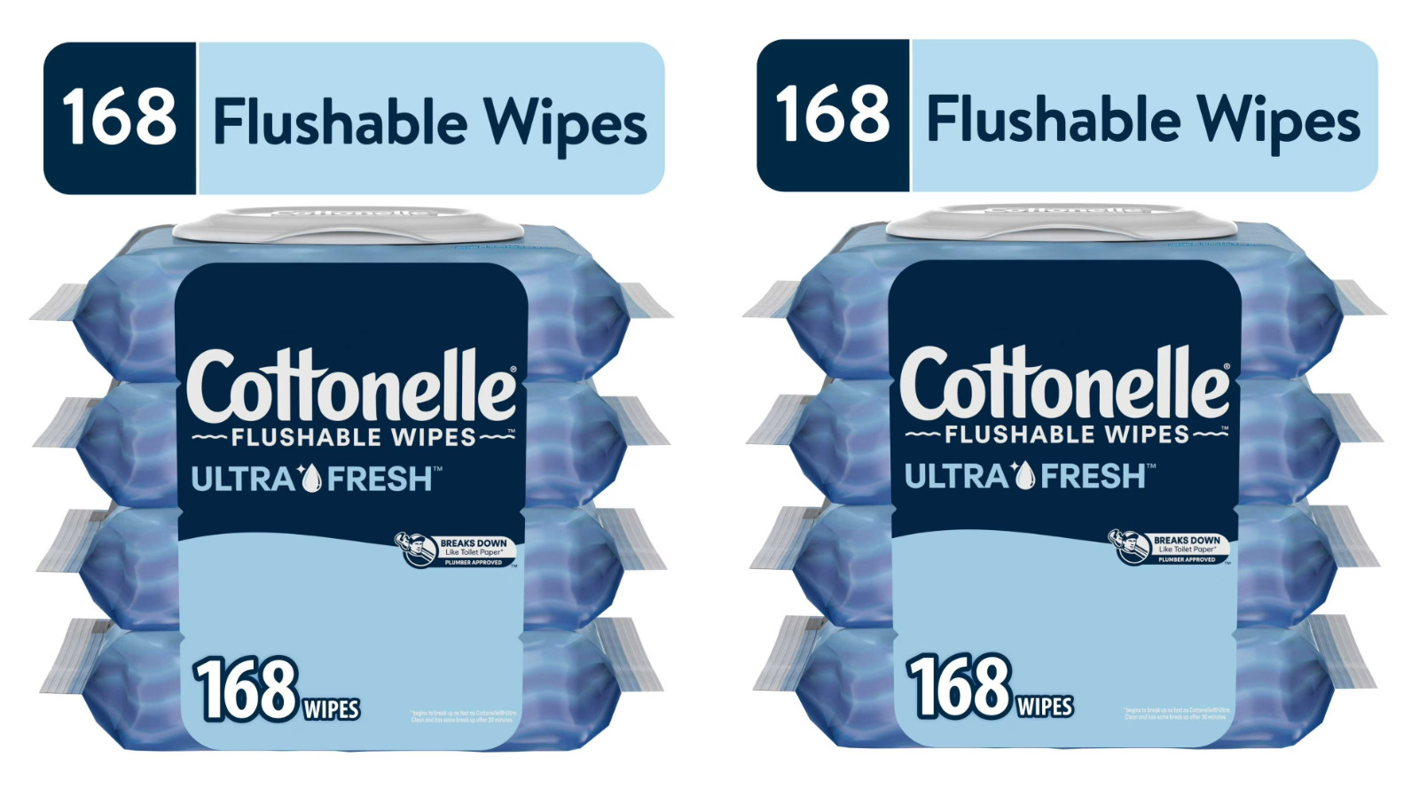 Cottonelle Ultra Fresh Flushable Wet Wipes, 4 Flip-Top Packs (2 Packs)