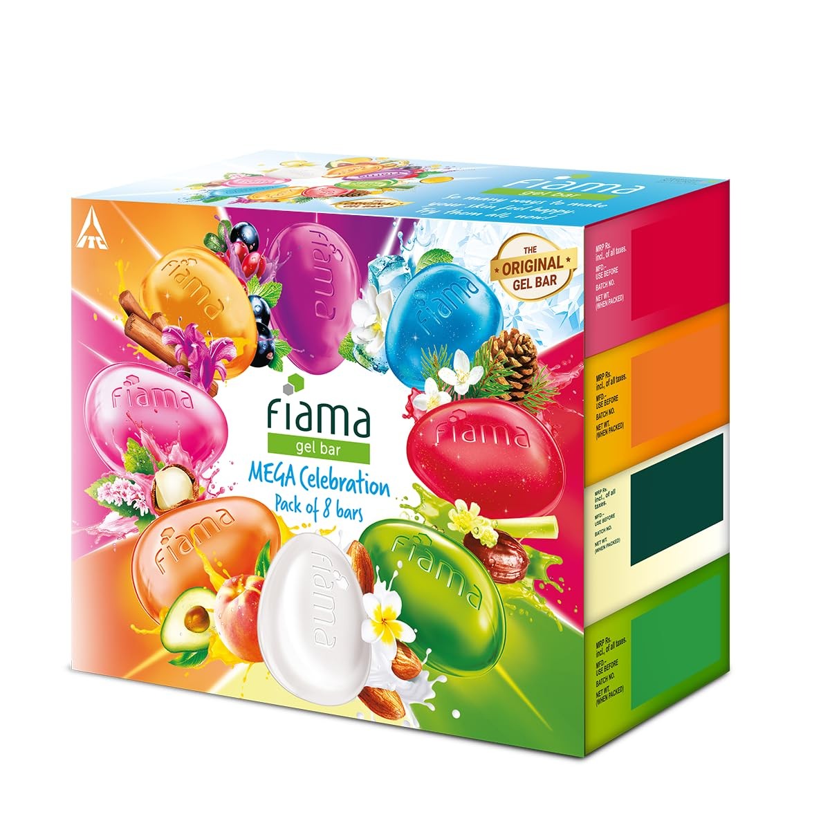 Fiama Gel Bathing Bar Pack – Moisturizing 125g Bars for All Skin Types-Pack of 8