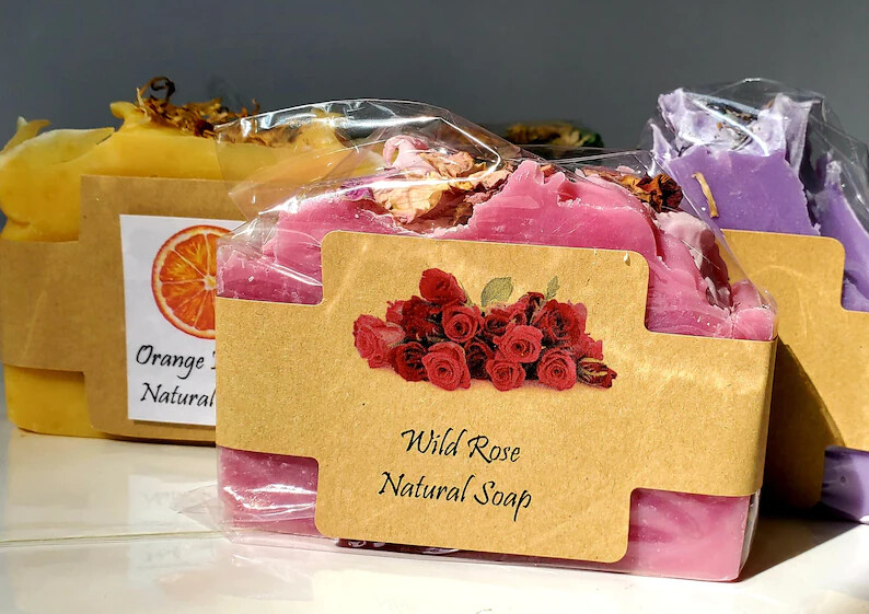 Handmade Cold Process Soap | Natural Bar Soaps -Goat Milk, Lavender, Aloe, Rose