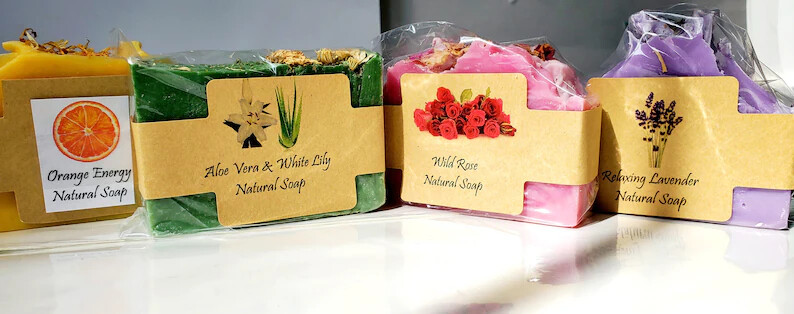 Handmade Cold Process Soap | Natural Bar Soaps -Goat Milk, Lavender, Aloe, Rose