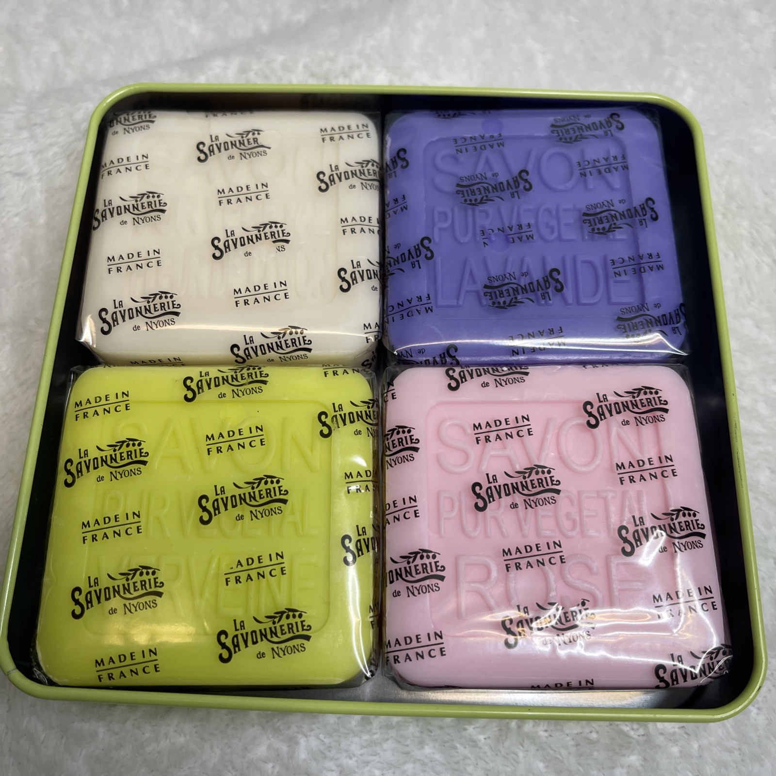 La Savonnerie De Vons Paris Eiffel Tower Theme Tin Box Perfume Soap Bars 4 Pack