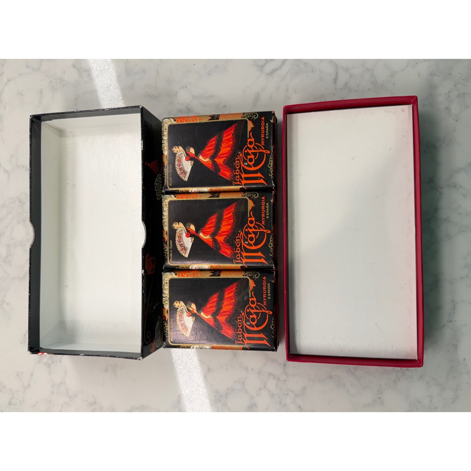 Vtg Maja Jabon Myrurgia Soap Gift Set 3 Bars Made in Spain Unopened 3.125oz Box