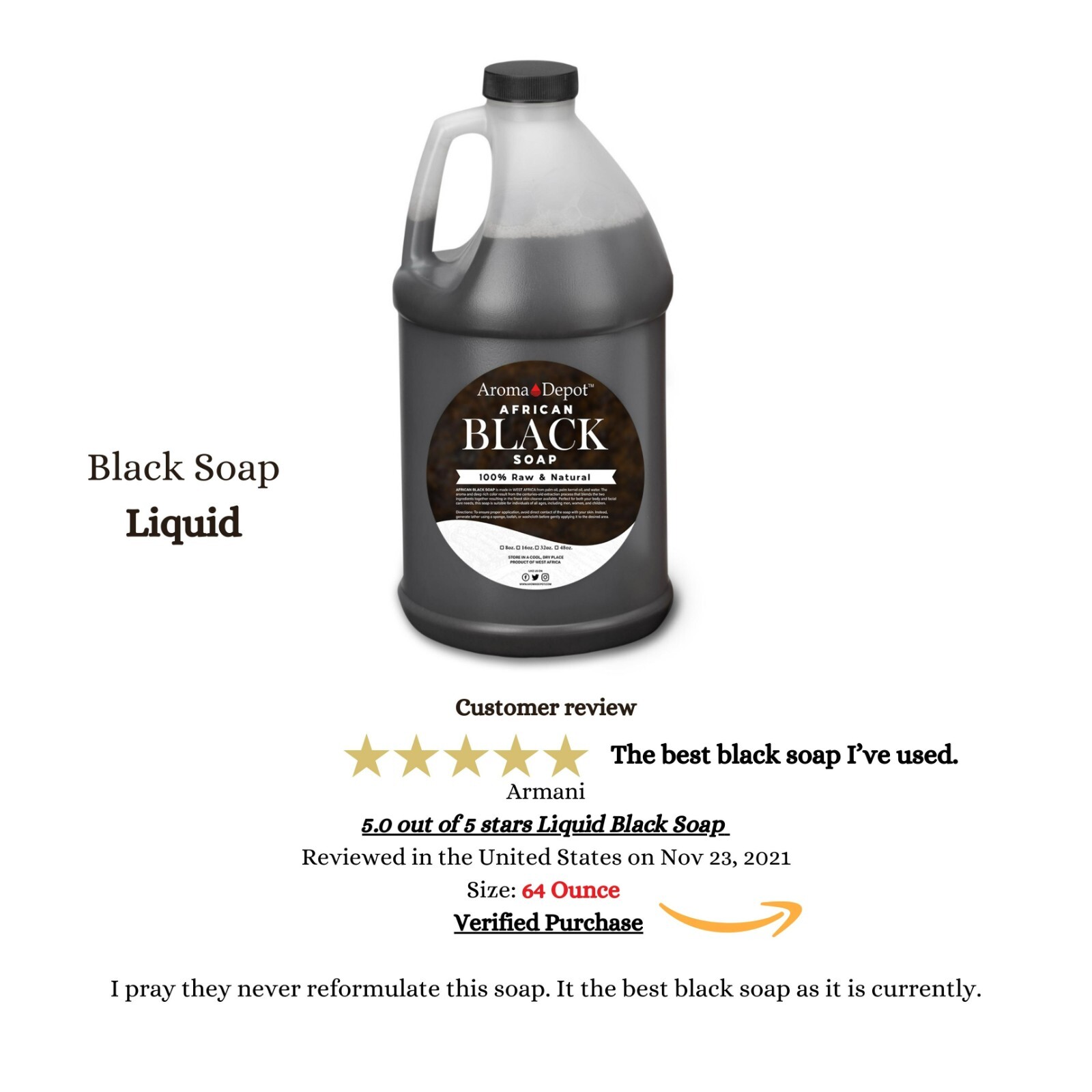 Liquid African Black Soap Raw 100% Pure Natural Bath Hair Face Wash Wholesale