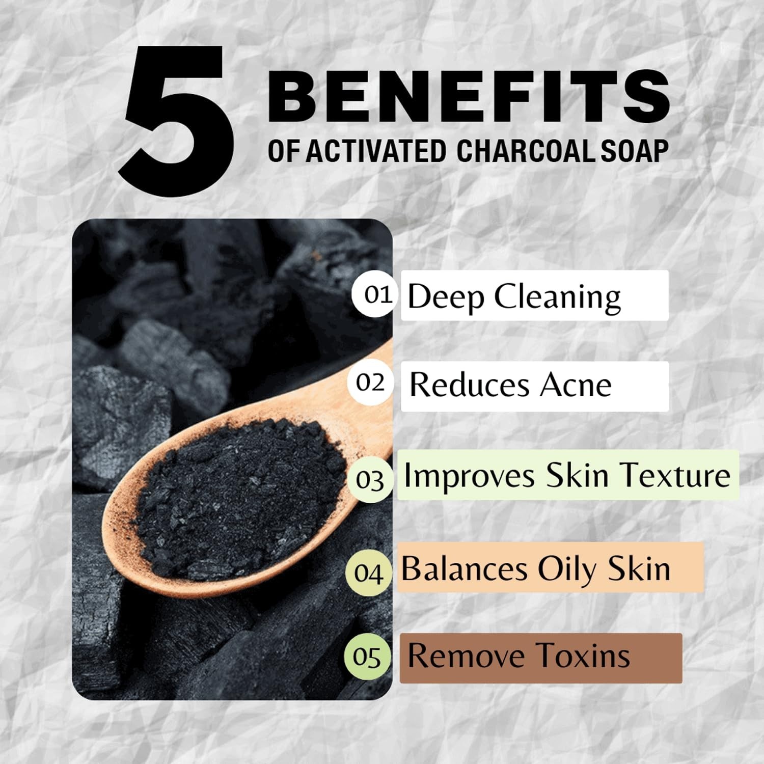 Activated Charcoal Soap 7oz 3-Pack – Detoxifying and Exfoliating Charcoal Soa…