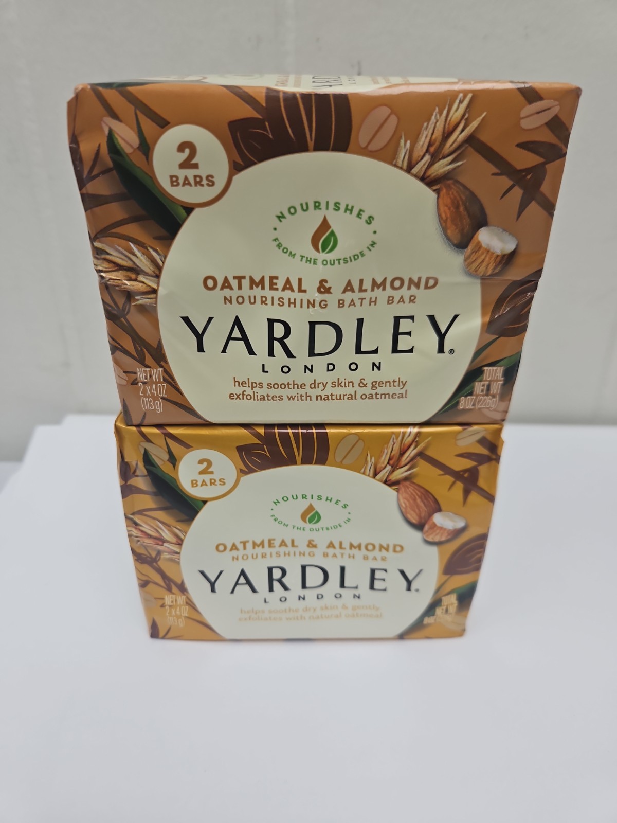 Yardley Oatmeal and Almond Bar Soap, Oatmeal & Almond, 4 Ounce, 4 bars (B15)