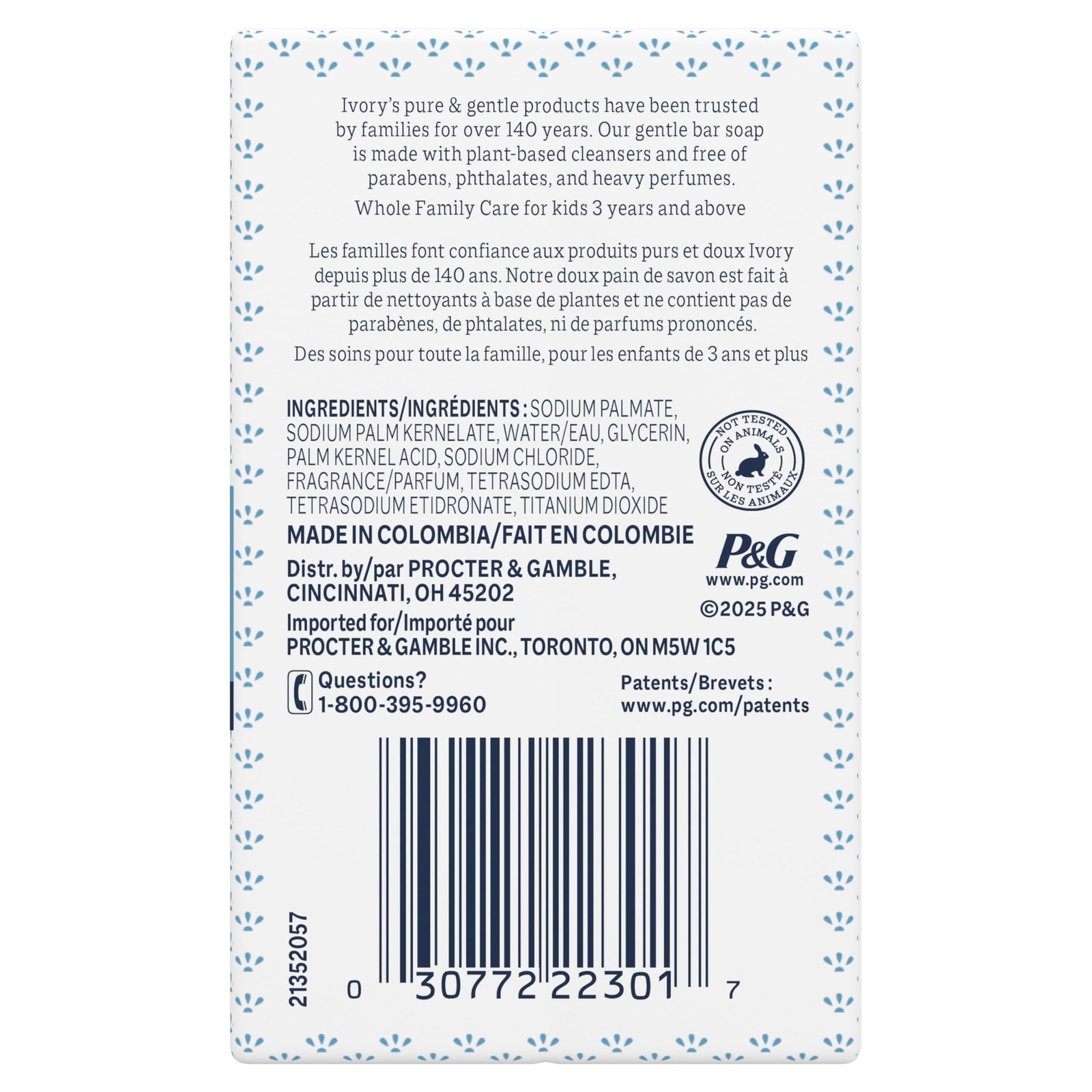 Gentle Bar Soap for All Skin Types, 99.44% Pure, Plant-Based, 2 Count