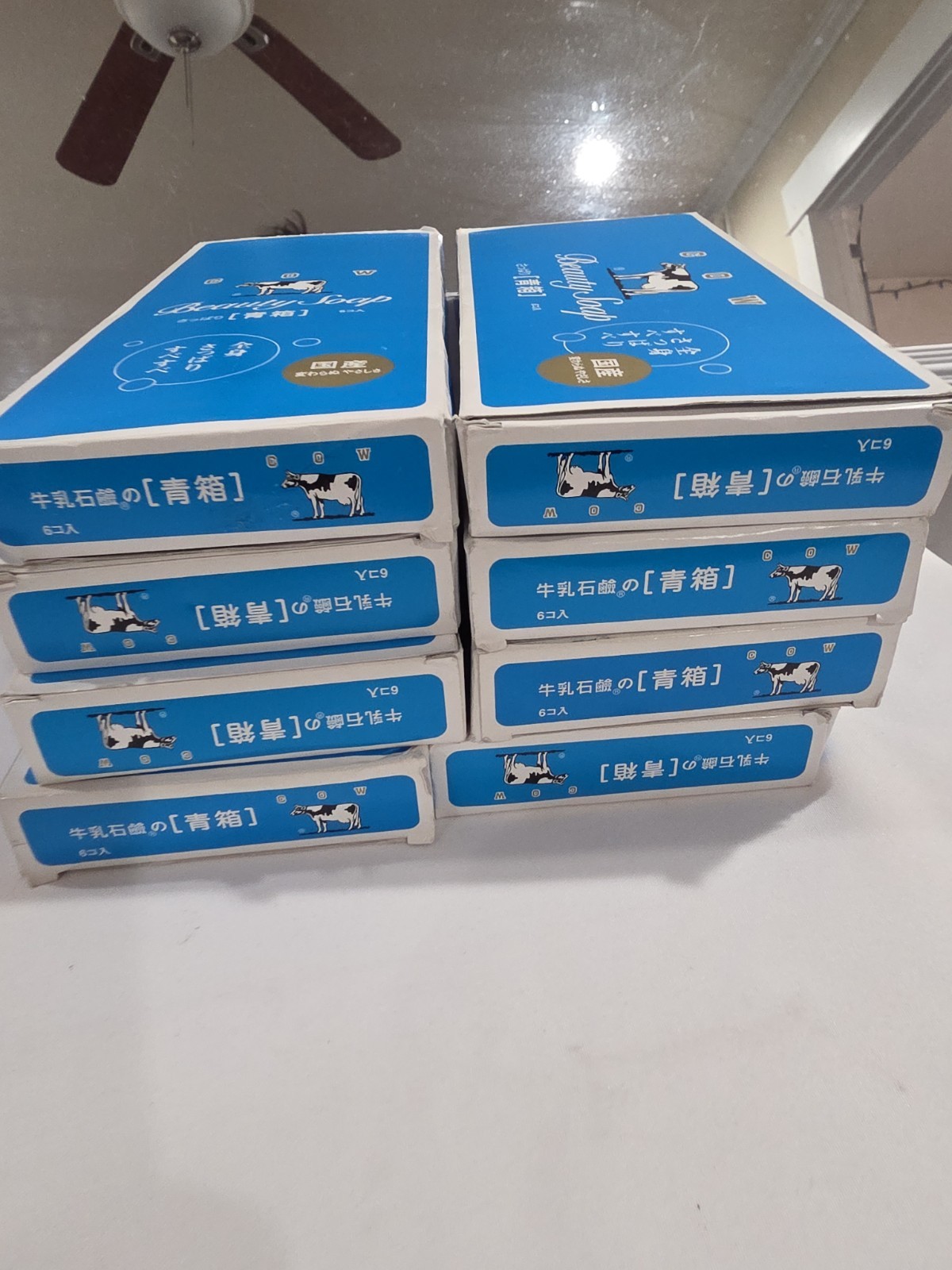 Cow Beauty Soap Blue Box – 6 Bars Set – Made in Japan – Mild Floral Scent