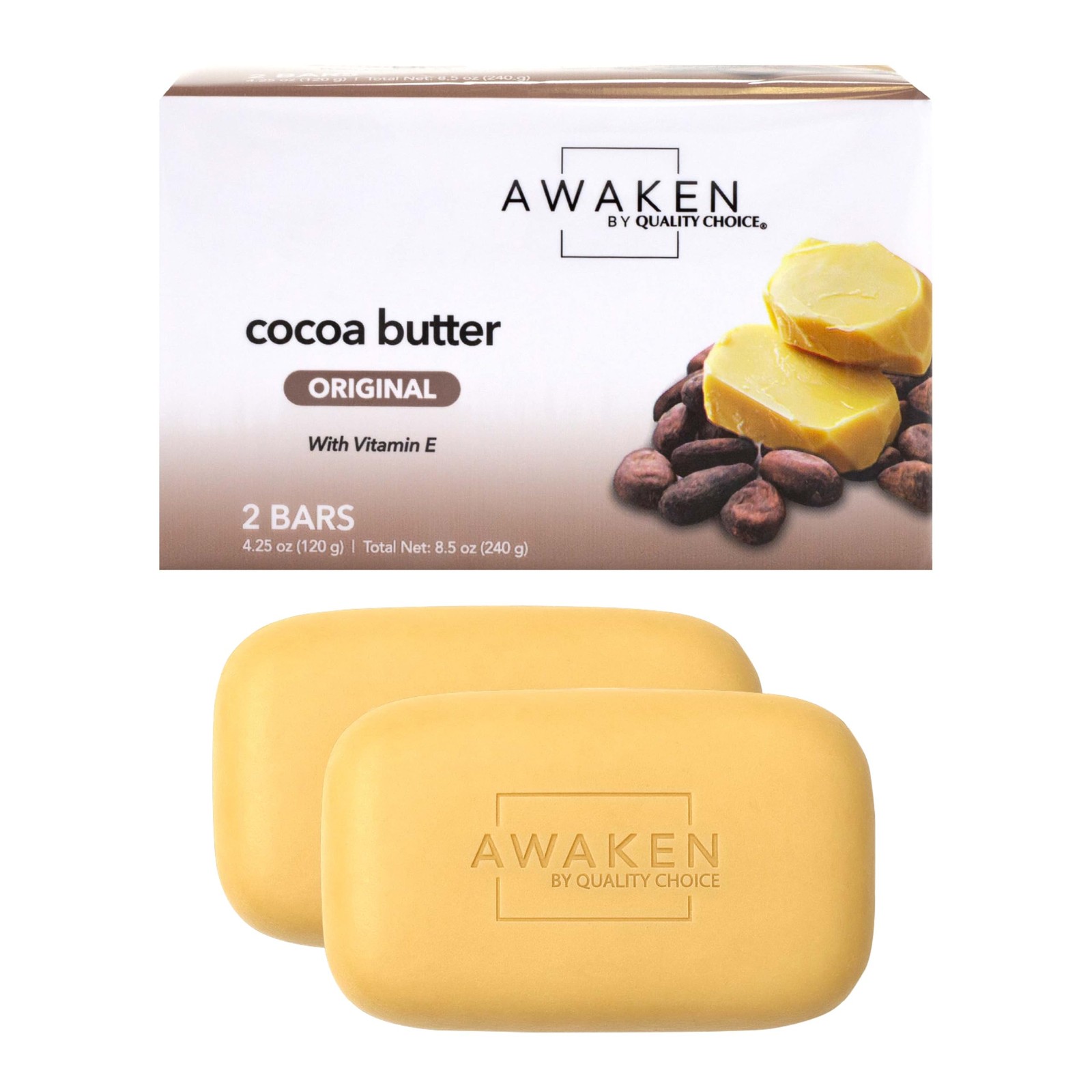 Cocoa Butter Bar Soap Vitamin E Moisturizing Body Face Cleanser Gentle Daily