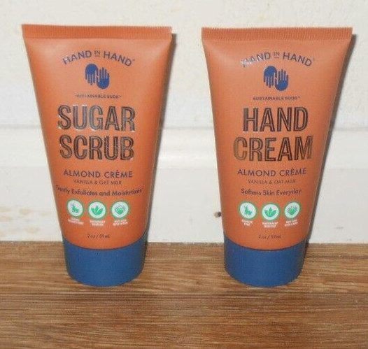 Hand In Hand Two 2 Oz Sugar Scrub Almond Creme Hand Soap