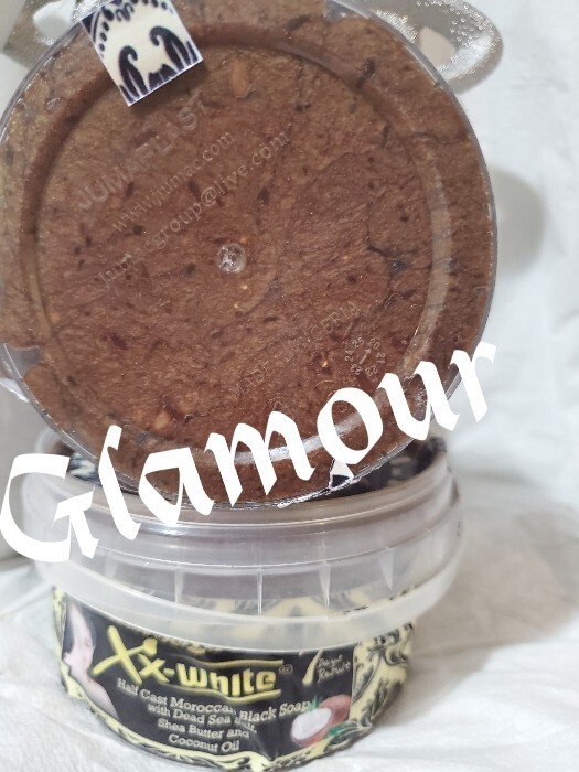 XX-WHITE H-C moroccan black soap with dead sea salt, shea butter & oil 400gx1
