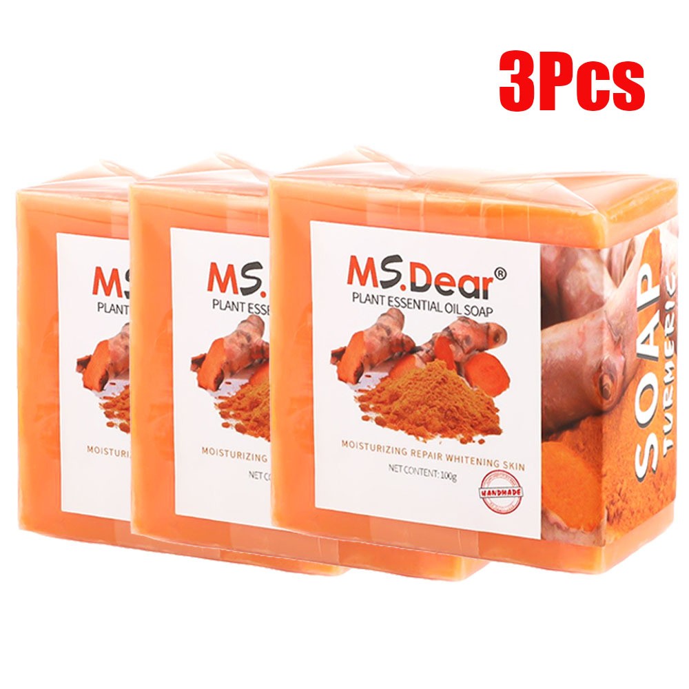 3/2Pcs Turmeric Soap Dark Spots Acne Face & Body Wash Brightening Bleaching Soap