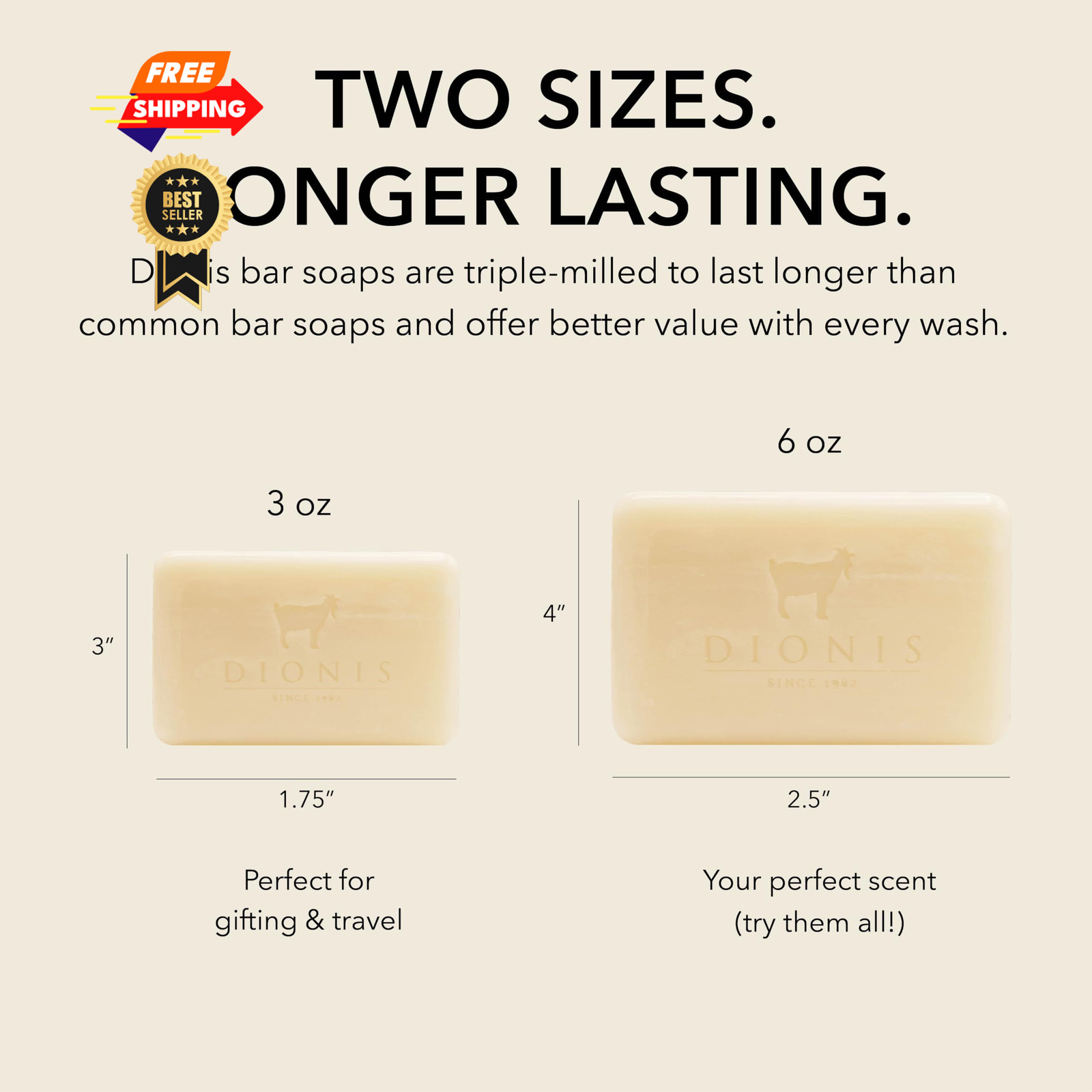 Dionis Goat Milk Bar Soap – Moisturizing Hand & 3 Ounce (Pack of 3), Yellow