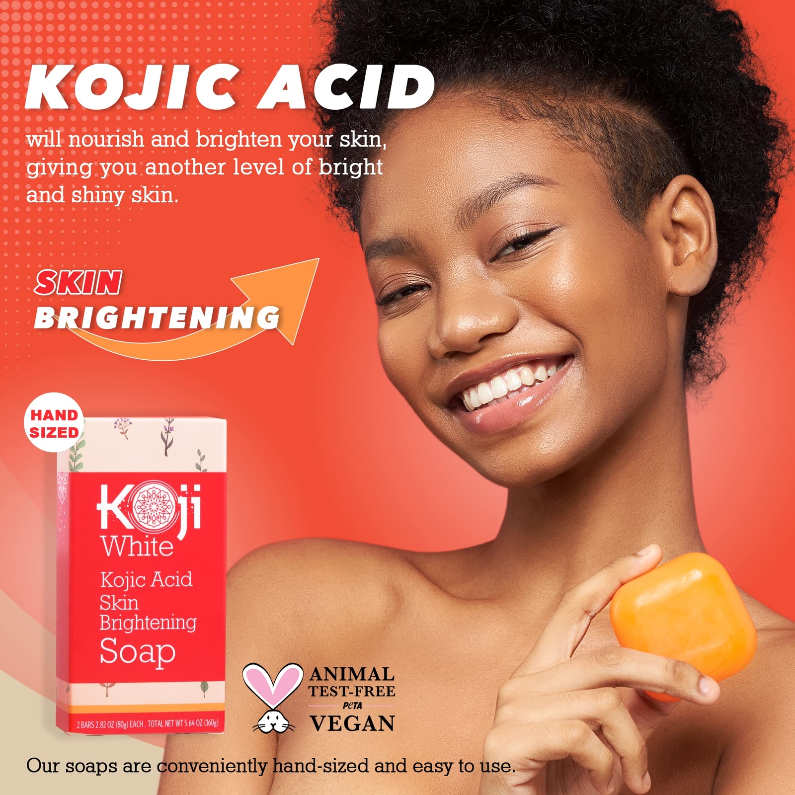 Pure Kojic Acid Skin Brightening Soap for Glowing & Radiance Skin, Dark Spots,