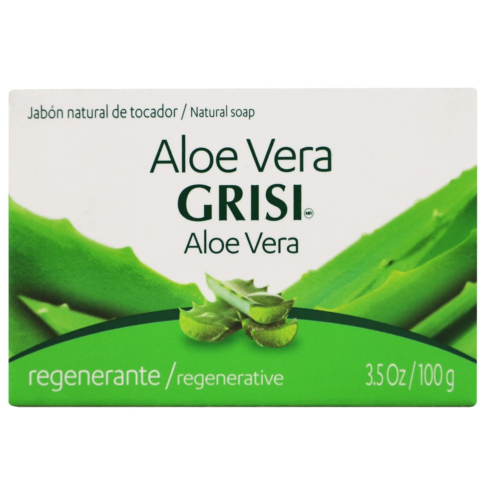 Grisi Aloe Vera Soap Bar, Soothing and Refreshing, 3.5 oz Pack of 12
