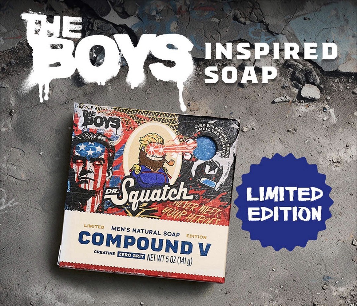 Dr. Squatch X The Boys Compound V Natural Soap for Men 5oz Bricc
