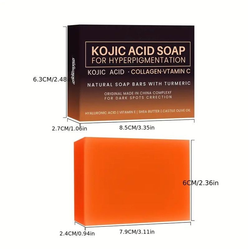 2 PACK Kojic Acid Soap 100g Dark Spot Remover with Vitamin C, Retinol, Collagen