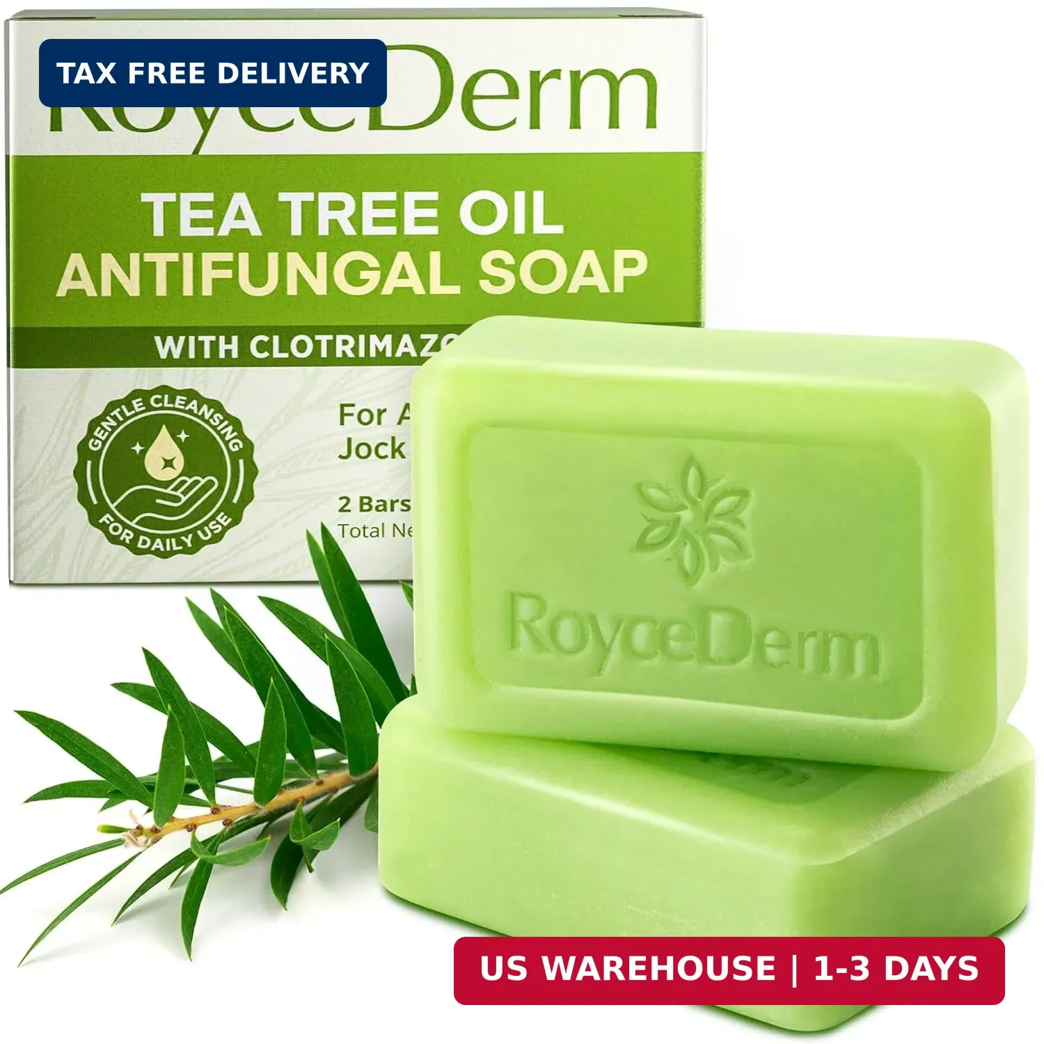Roycederm Antifungal Bar Soap – Tea tree Oil Soap – Athlete’s Foot Treatment for