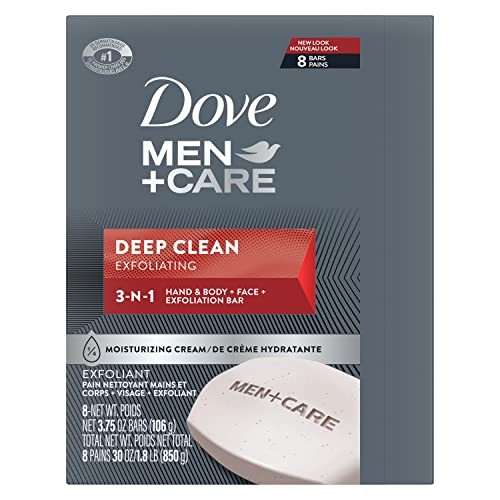 Dove Men+care Men’s Bar Soap Deep Clean 8 Bars More Moisturizing Than