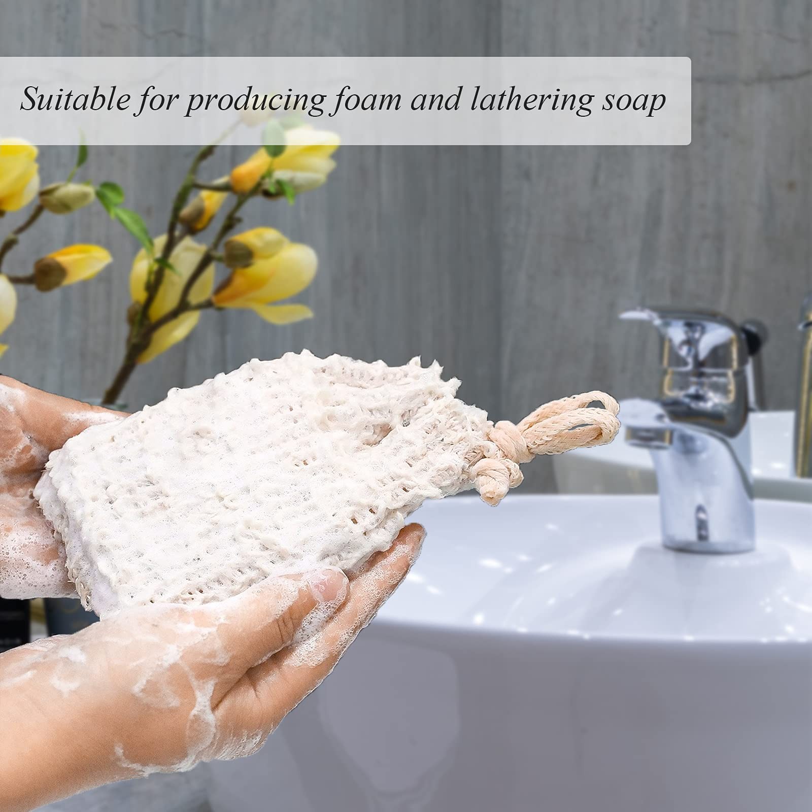 Soap Bag, Bar Soap Pouch,5 Packs Sisal Soap Saver Bags Mesh for Shower,Scrubber