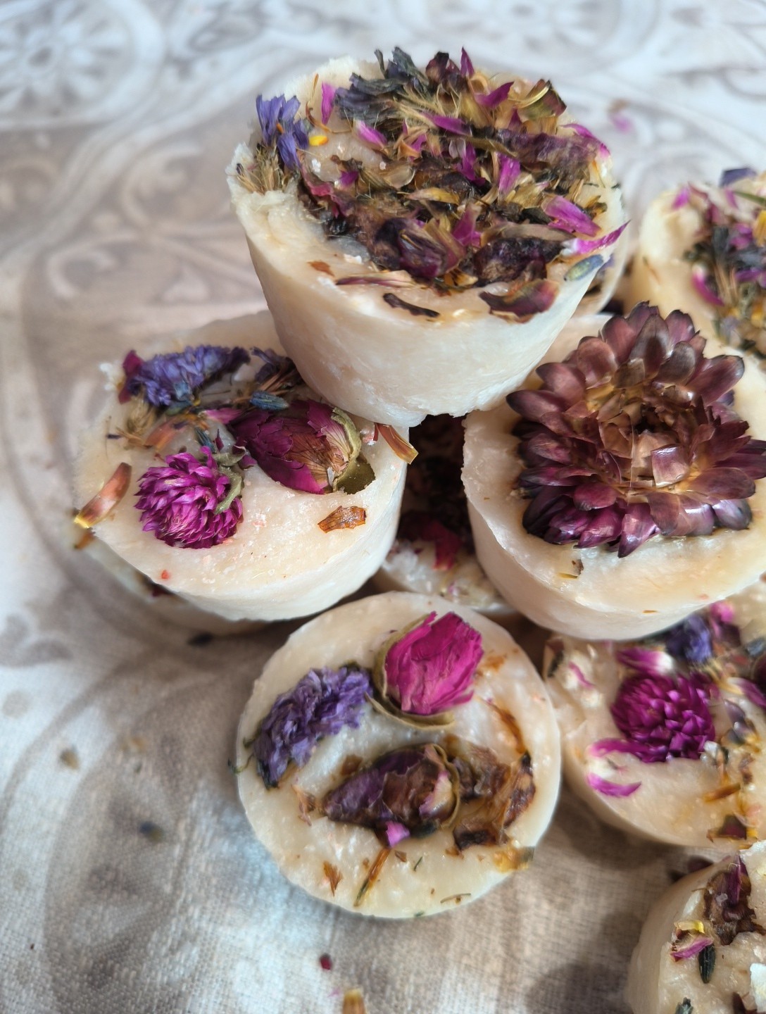 African Violet Shea Butter Handmade Soap, 4 Bars, 0.5oz Each.