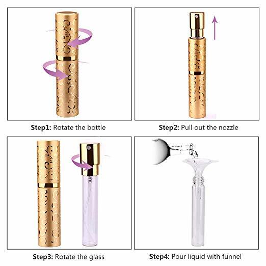 10ml Refillable Perfume Atomizer Mini Travel Spray Bottle Purse Funnel