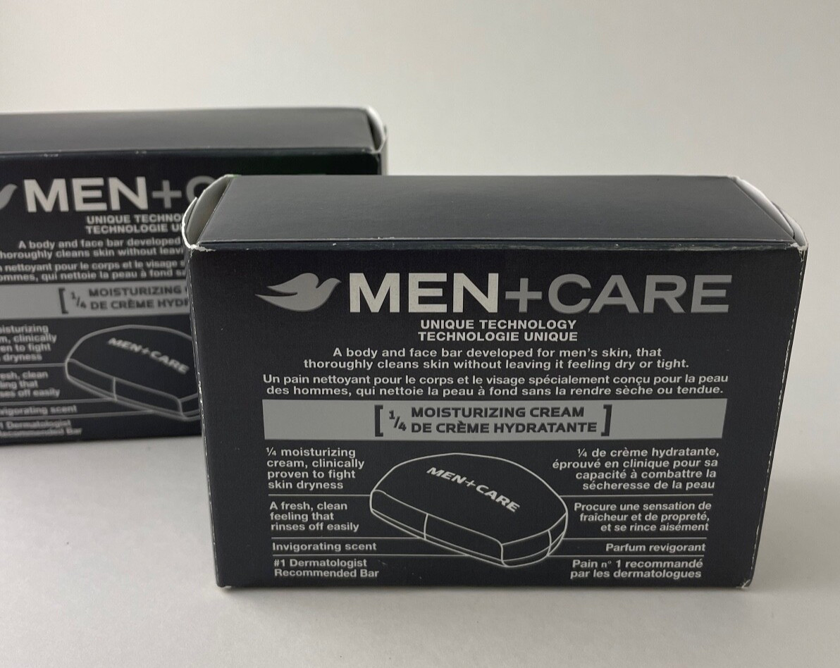 Lot of 2 Dove Body/Face Bar Soap Men + Care Extra Fresh 4 oz. NEW in box