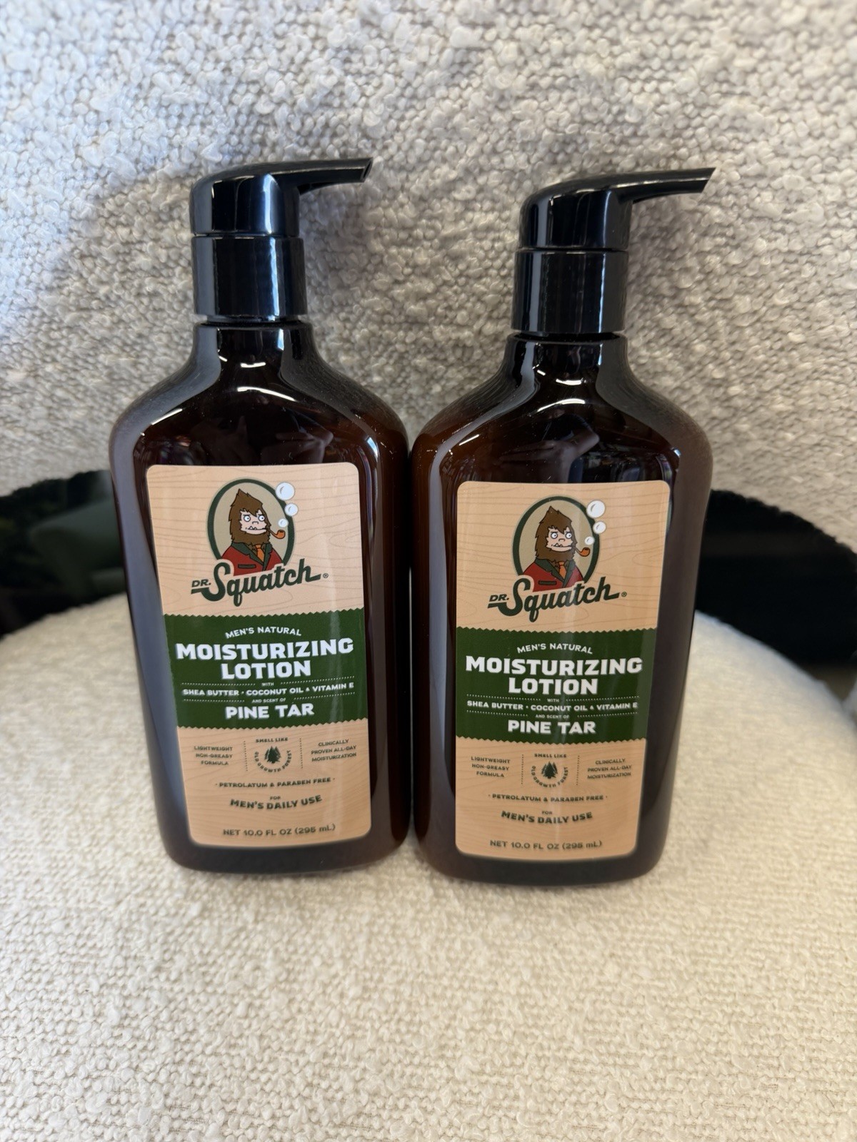 DR. SQUATCH Men’s Natural Moisturizing Lotion – Pine Tar – 10 fl oz PACK OF 2