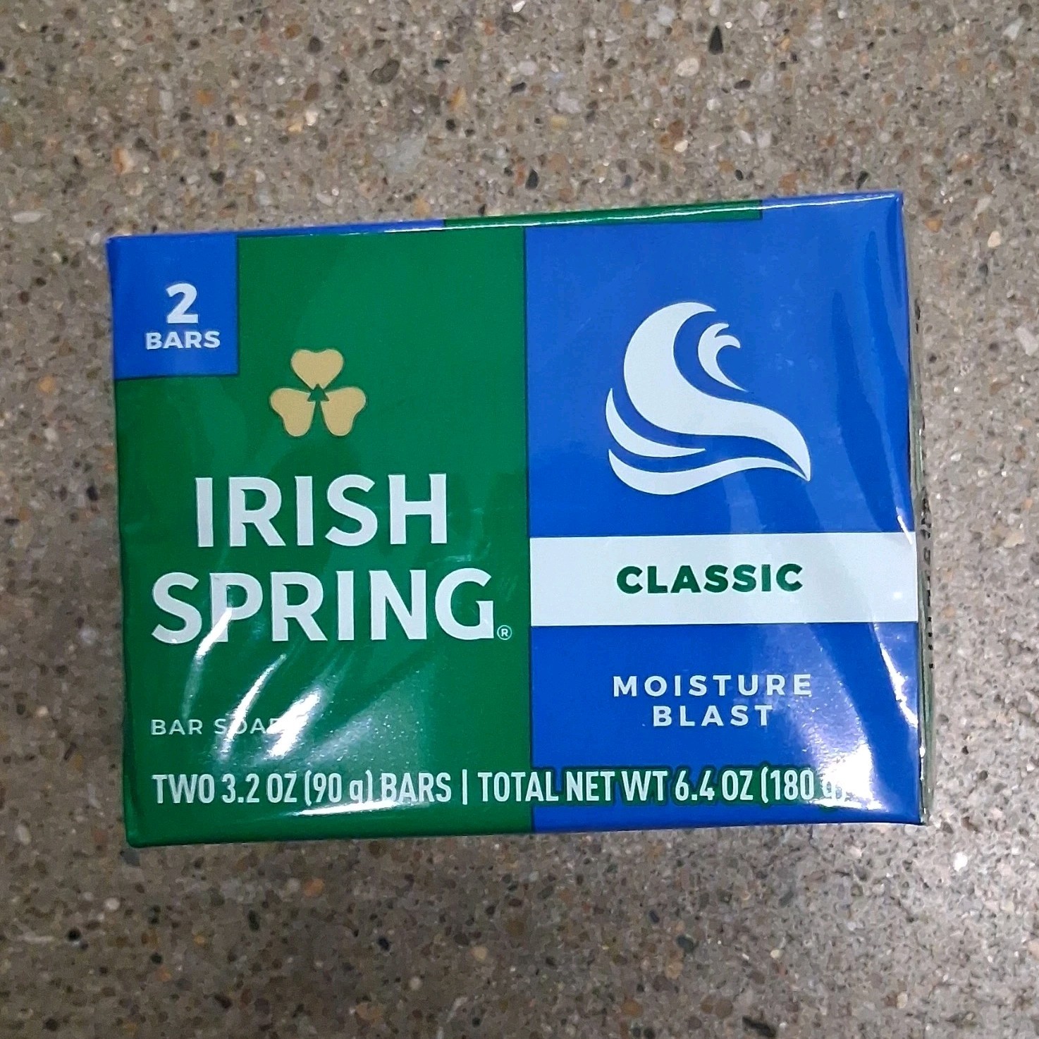 Irish Spring Classic Moisture Blast Bar Soap 2 Bars 3.2 oz Each