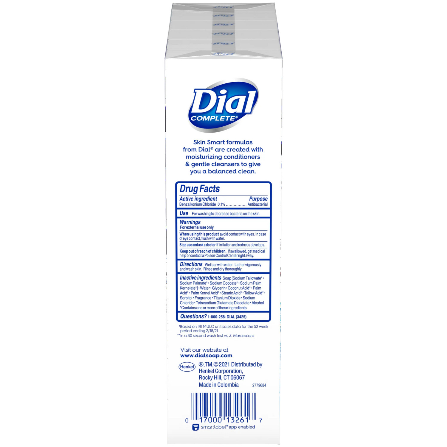 Dial Antibacterial Bar Soap, Refresh & Renew, Clean Rinsing, White, 4 oz, 12 Bar