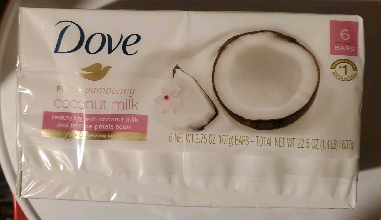 Dove Purely Pampering Coconut Milk & Jasmine Petals Scent 6 3.75oz Bars
