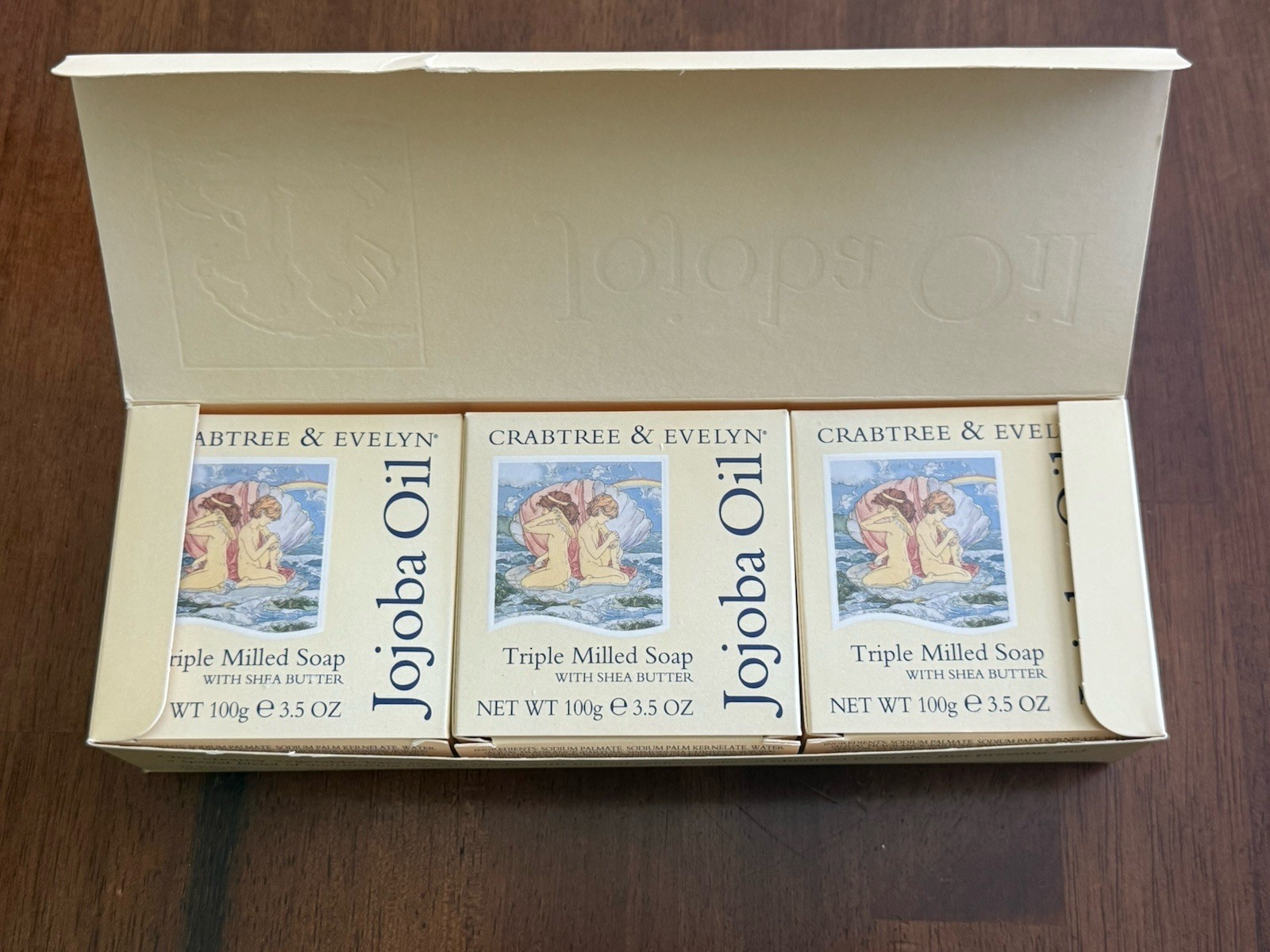 Crabtree & Evelyn Jojoba Oil 3.5oz. Triple-Milled Soap w Shea Butter (Pack of 3)