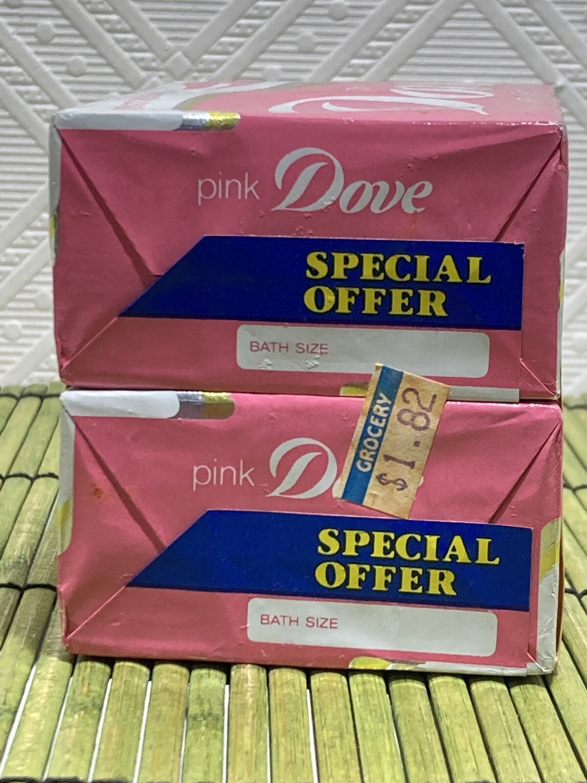 Dove Pink Bar Soap 1/4 Moisturizing Cream Foil Pack of 2 NEW 4.75 OZ Lever Bros.