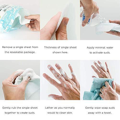 Scrubzz Disposable No Rinse Bathing Wipes – 25 Pack – All-in-1 Single Use Shower