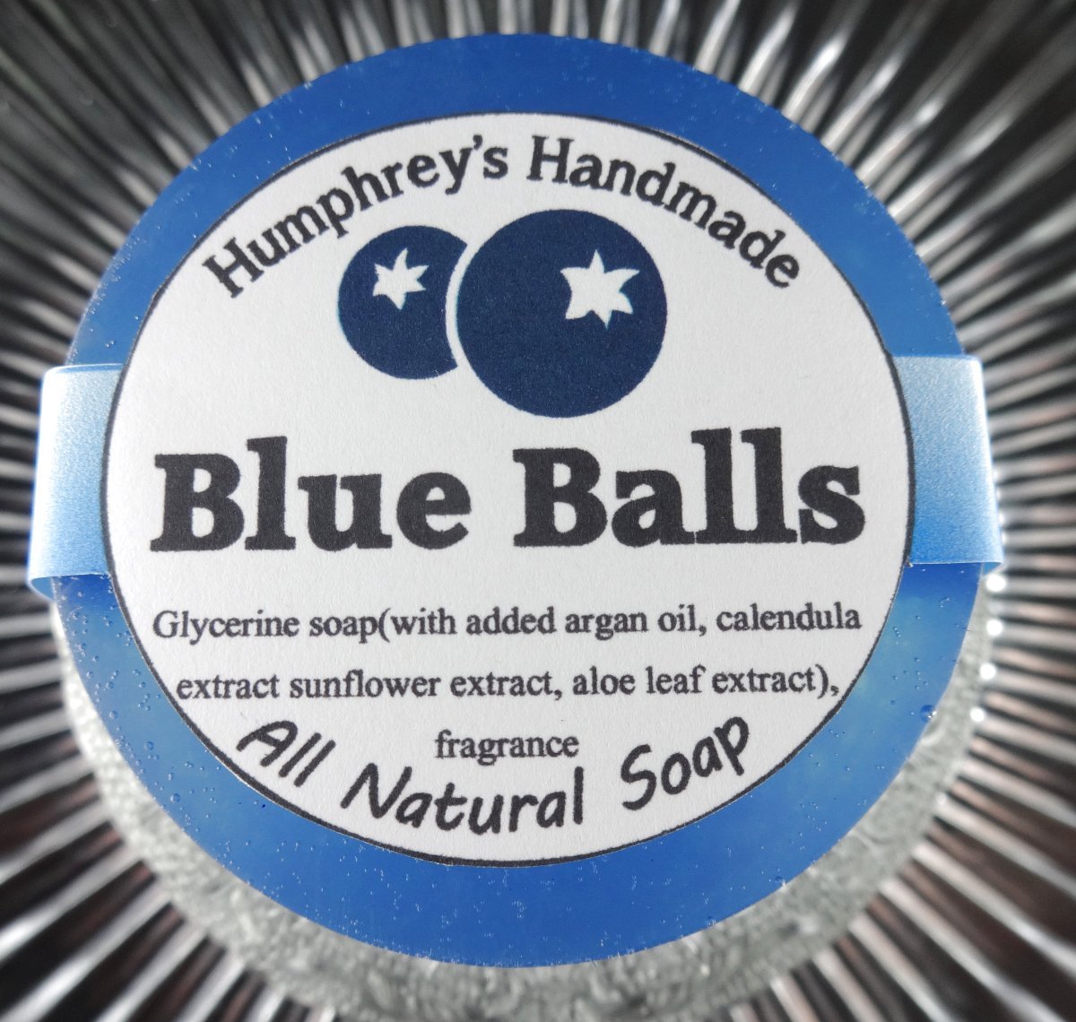 BLUE BALLS Blueberry Shave & Beard Wash Soap Men’s Women’s Puck Glycerin Bar